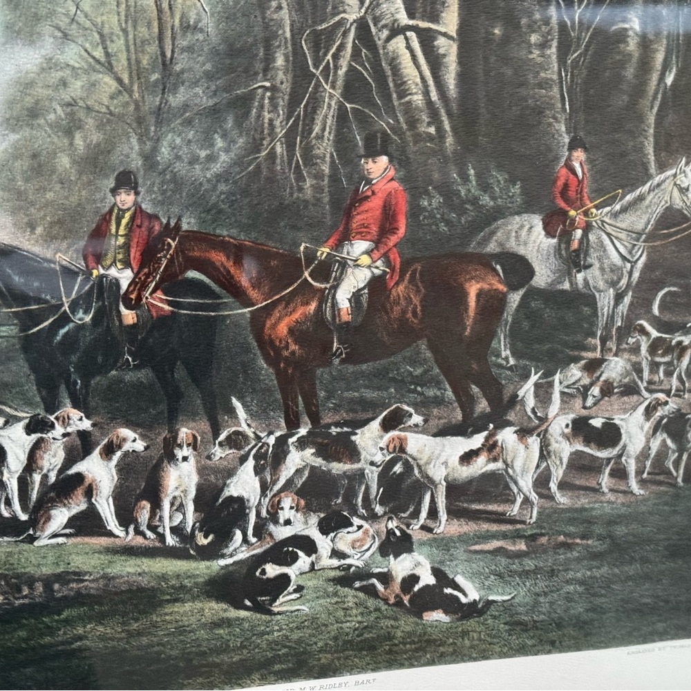 THE MEET AT BLAGDON by Thomas Lurton engraving ~ Fox Hunt ~ Equestrian